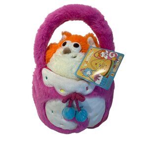 Miniso Dunny Stuffed Animal Plush Toy in Pink Basket New with Tags 11"